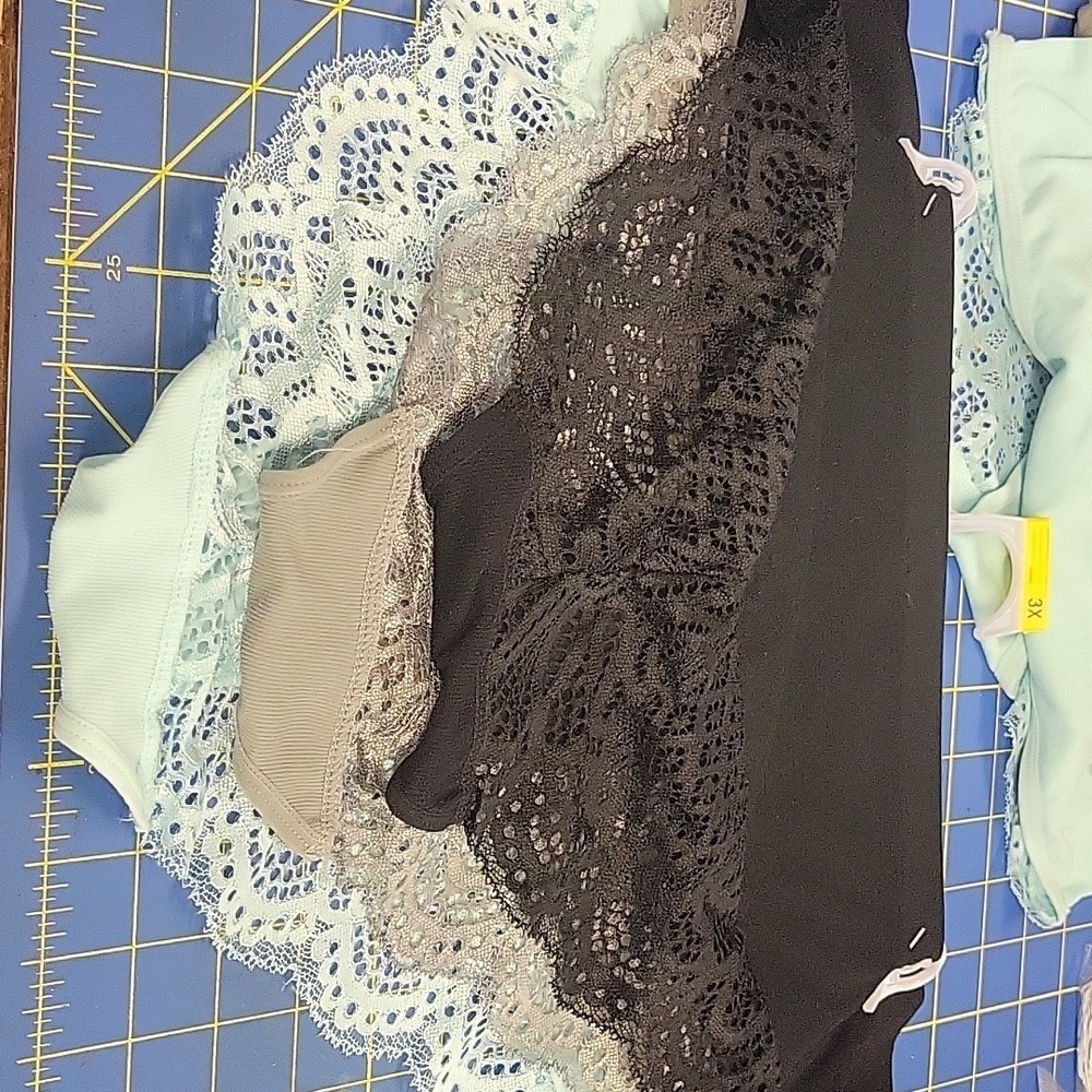 Just Be  Set of 3 Light Blue, Gray & Black Bikini Lace - Picture 3 of 3